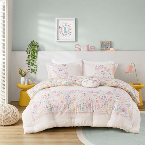 Urban Habitat Kids Thea Floral Reversible Cotton Comforter Set with Throw Pillow - Bed Bath & Beyond - 40370632 Kids Comforter Sets, Kids Comforters, Urban Habitat, Cotton Comforter Set, Floral Comforter Sets, Floral Comforter, Reversible Comforter, Pillow Bed, Cotton Comforters