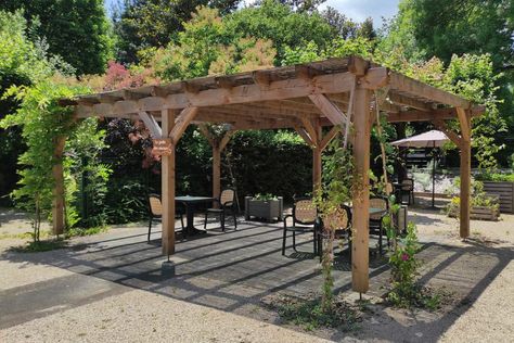 Pergola terrasse Louisiane - Moduland Wooden Veranda, Car Port, Pool House, Artificial Plants, Diy Furniture, Pergola, Outdoor Structures, Composition, Patio