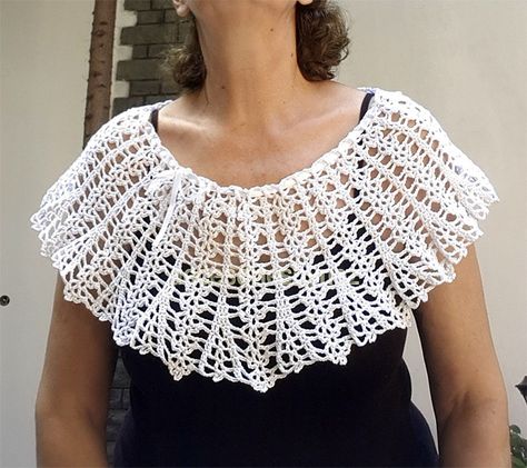 Crocheted Collar Pattern, Wedding Collar/Capelet, Crochet Collar Cape Pattern, Lace Collar Pattern, Shoulder Cover Up,Wedding shawl in White – handcrafts Cape Au Crochet, Crochet Capelet Pattern, Crochet Cape Pattern, Capelet Pattern, Crochet Collar Pattern, Bridal Capelet, Crochet Capelet, Crochet Lace Collar, Crochet Cape