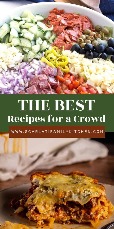 Looking for easy and delicious recipes for cooking for a crowd? Check out these 16 crowd-pleasing dishes that will impress your guests. Easy Recipe To Feed A Crowd, Crowd Recipes Large, Large Dinner Party Recipes, Easy Dinner Recipes To Feed A Crowd, Easy Meals To Serve A Crowd, Dinner Recipes For A Large Group, Dinners To Feed A Crowd Large Families, Italian Meal For A Crowd, Best Crowd Pleasing Recipes