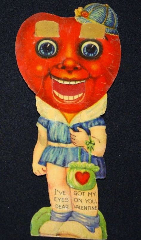 35 of the Creepiest Vintage Valentine's Day Cards Ever! Creepy Valentines, Weird Valentines, Childrens Valentines, Weird Vintage, Creepy Vintage, Happy Week End, Vintage Valentine Cards, Valentines Greetings, Retro Valentines