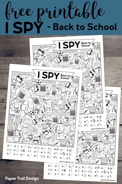 I Spy Back To School, Design Classroom, Back To School Printables, Paper Trail Design, Back To School Activity, Printable School, Trail Design, First Day Of School Activities, Back To School Night