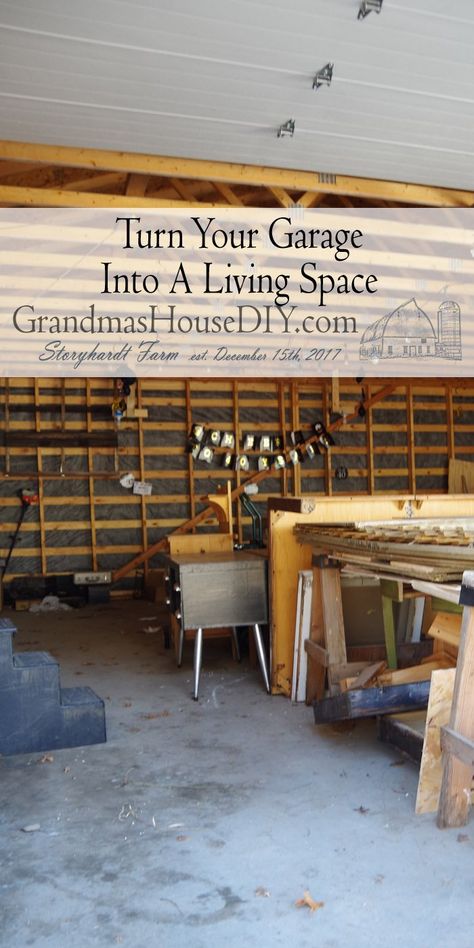 Loft Garage Ideas, Closing In Garage Ideas Living Spaces, Close In Garage Ideas Living Spaces, Finished Garage Ideas Living Spaces, Converting Garage To Living Space, Garage Hang Out Space, Garage Into Bedroom, Garage Lounge Ideas, Garage Turned Into Living Space