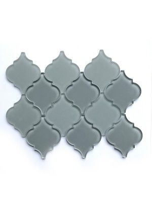 Space Grey Lantern Glass Interlocking Mosaic Waterjet Mosaic Tile, Lantern Tile, Arabesque Tile, Stone Mosaic Tile, Mosaic Wall Tiles, Accent Tile, Glass Lantern, Marble Mosaic, Grey Glass