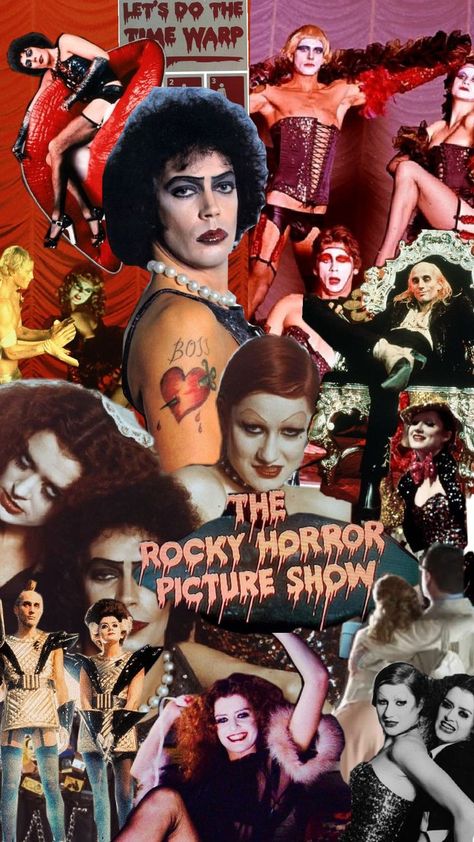 a collage of the rocky horror picture show Rocky Horror Picture Show Wallpaper, Rocky Horror Show, The Rocky Horror Picture Show, Horror Picture Show, Rocky Horror Picture Show, Rocky Horror Picture, Time Warp, Hippie Wallpaper, Rocky Horror