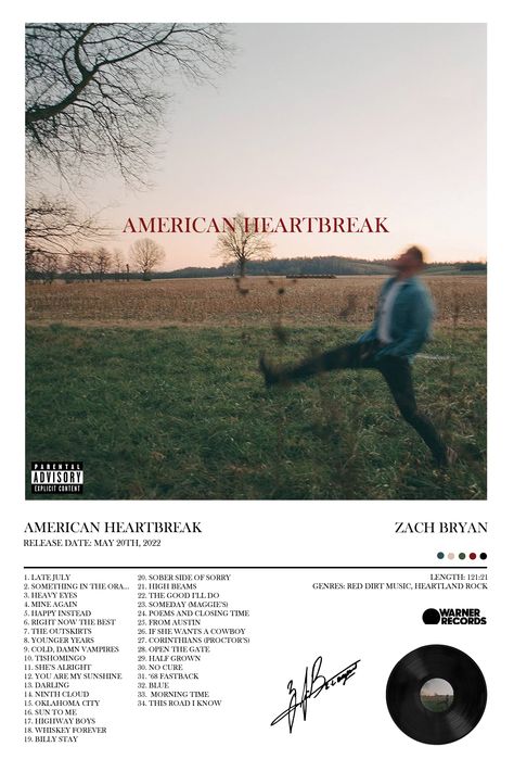 Zach Bryan Album Cover, Heartbreak Album Cover, Zach Bryan American Heartbreak, Zach Bryan Poster, American Heartbreak, Album Cover Wallpaper, Album Posters, Red Dirt, Album Cover Poster