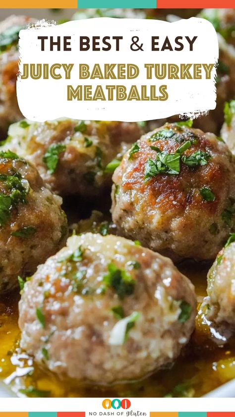 Juicy Baked Turkey Meatballs Butter Herb Sauce, Baked Turkey Meatballs, Easy Turkey Meatballs, Butter Herb, Ground Turkey Meatballs, Turkey Meatballs Baked, Dessert Smoothie, Best Turkey, Baked Turkey