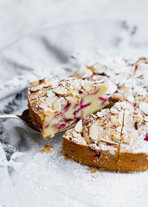 Strawberry Almond Tea Cake - Broma Bakery Strawberry Almond Cake, Almond Desserts, Almond Tea, Broma Bakery, Entertaining Dinner, Strawberry Almond, Tea Cake, Almond Cake, Sunday Lunch