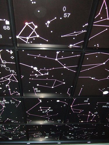 Constellation ceiling Constalation Ceiling, Constellation Ceiling, Magic Bookstore, Dream Library, Star Ceiling, 2025 Wedding, Star Constellations, Wedding Decor Inspiration, Futuristic Design