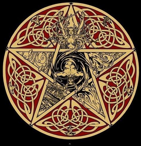 Beautiful Pentagram. Horned God, Inverted Pentagram, Esoteric Symbols, Celtic Gods, Wiccan Symbols, Pagan Art, Celtic Dragon, Celtic Mythology, Art Ancien