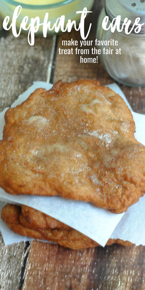 Elephant Ear Recipe, Elephant Ears Recipe, State Fair Food, Apple Coffee Cakes, Carnival Food, Caramel Desserts, Fry Bread, Elephant Ears, Fair Food Recipes