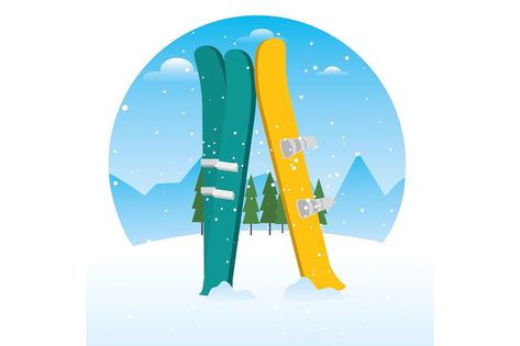 winter sports ski and snowboard equipment vector illustration graphic design Snowboarding Illustration, Snowboard Illustration, Ski Equipment, Illustration Graphic, Illustration Graphic Design, Ski And Snowboard, Wild Animals, Winter Sports, Animals Wild