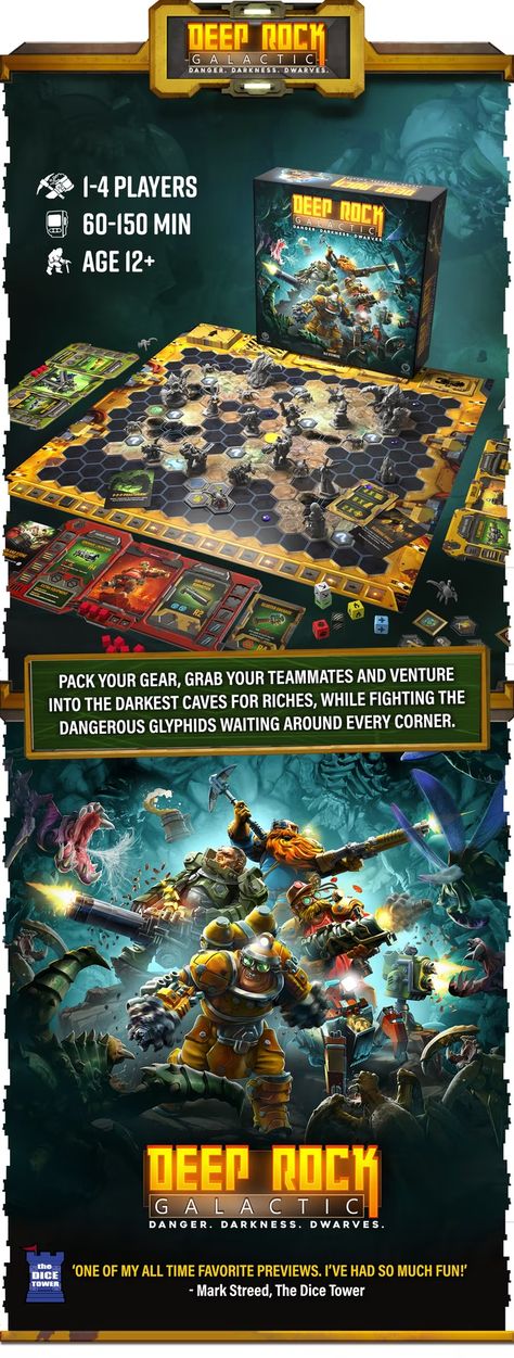 DEEP ROCK GALACTIC - THE BOARD GAME by MOOD — Kickstarter Dnd Tiles, Mage Tower, Deep Rock Galactic, Geek Games, Fun Board Games, Game Resources, Typing Games, Group Games, Woodworking Plans Free