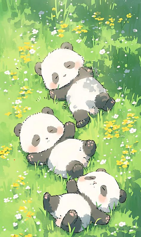 Cute Animal Kawaii Wallpaper, Phone Backgrounds Cute Cartoon, Cute Panda Bear Drawing, Anime Panda Wallpaper, Cute Animal Drawings Kawaii Anime Art, Kawaii Phone Background, Panda Cartoon Wallpapers, Cute Wallpapers Aesthetic Summer, Chibi Wallpaper Iphone