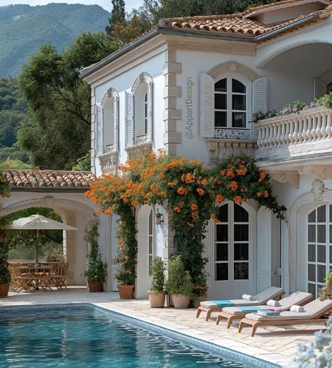 Italian Villa House, Marbella House, Mediterranean Floor Plans, Mediterranean Floor, Brindleton Bay, Beautiful Boards, Mediterranean Exterior, House Addition, Mediterranean House