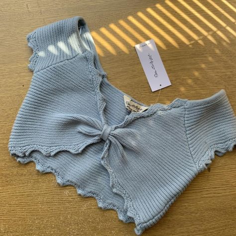 brand new with tags miss selfridge super crop top ,... - Depop Tiny Crop Top, Super Crop Top, Baby Blue Colour, Knitting Materials, Baby Soft, Aesthetic Outfits, Miss Selfridge, Warm Weather, Dream Closet