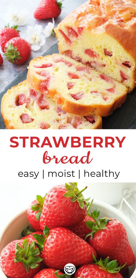 You’re going to love this amazing strawberry bread as much as I do. It’s incredibly moist, soft, and bursting with juicy strawberries, yogurt, and hints of vanilla. #strawberryrecipes #strawberrydesserts #loafcakerecipes #poundcake #poundcakerecipesmoist #poundcakerecipeseasy #healthydesserts #breakastideas Cottagecore Strawberry Cake, Vegan Cottagecore Recipes, Cottage Core Desserts, Cottage Baking Recipes, Cottagecore Dessert Recipes, Cottagecore Recipes Bread, Cottage Core Meals, Cottage Core Baking Recipes, Cottage Core Food Recipes