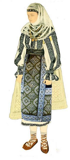 Traditional Romanian Folk Costume from Southern Romania, an area called Muscel, county of Arges. Romanian Clothing, 1 Decembrie, Romanian Blouse, Redwork Embroidery, Elegant Embroidery, Folk Dresses, Folk Dance, Folk Embroidery, Ethnic Outfits