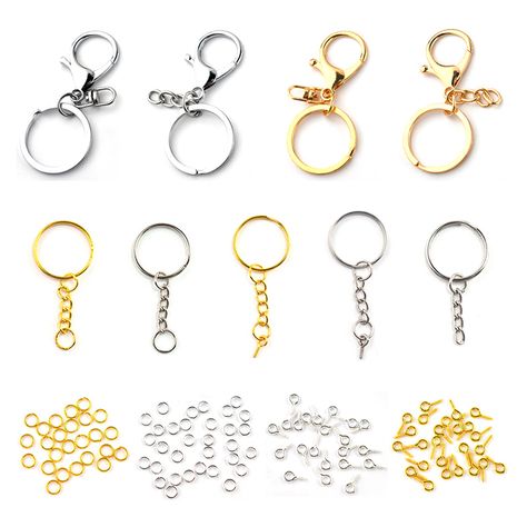 JF061 DIY Key Chain Accessories Pendant Bronze Gold Plated Round Split Key rings For Jewelry Making Keychain Making Supplies, How To Make A Keychain, Simple Keychain, Keychain Hardware, Math Design, Keychain Making, Keychain Hook, Ring Hook, Chain Keychain