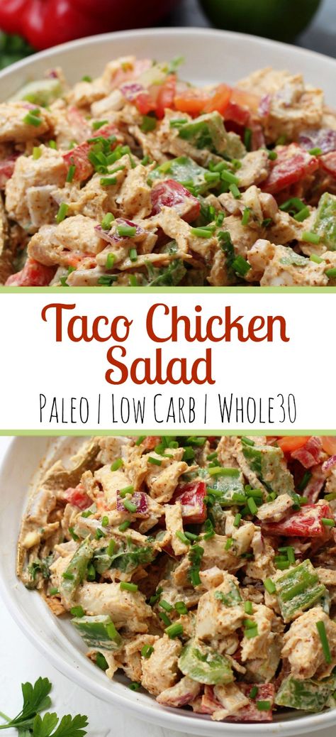 Easy Taco Chicken, Whole30 Salad, Paleo Chicken Salad, Paleo Tacos, Whole30 Chicken Salad, Taco Salat, Taco Chicken, Keto Paleo Diet, Desayuno Keto