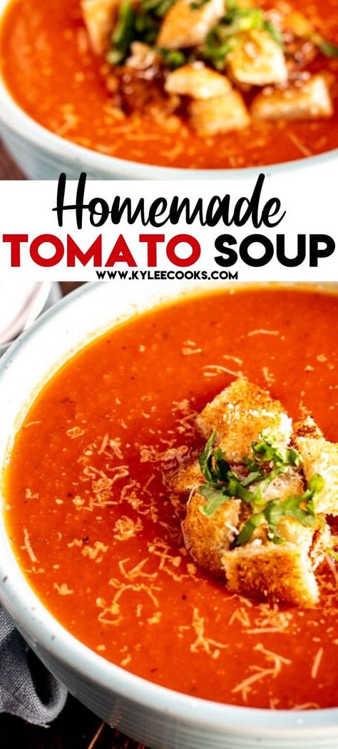 Easy Homemade Tomato Soup, Tomato Soup From Scratch, Easy Tomato Soup Recipe, Homemade Tomato Soup Recipe, Easy Soup Recipe, Fresh Tomato Soup, Homemade Tomato Soup, Tomato Soup Easy, Tomato Soup Homemade