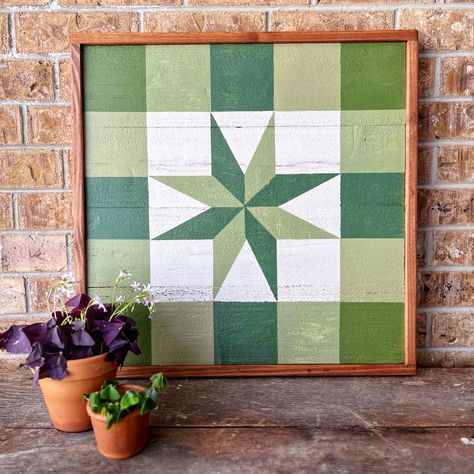 Lucky Star Barn Quilt – Tweetle Dee Design Co. Quilt Square Painting, Quilt Paintings On Canvas, Barn Quilt Patterns Templates Easy, Wooden Barn Quilts, Free Barn Quilt Patterns, Painted Quilts, Quilt Painting, Wood Quilt Block, Loving Boyfriend