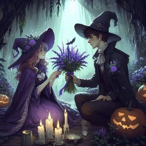 Fantasy Witch, Gothic Fantasy Art, Halloween Ii, Fantasy Magic, Witch Magic, Witch Art, Witch Aesthetic, Cute Couple Art, Witchy Vibes