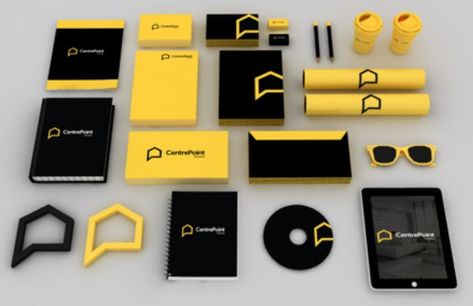 Real Estate Corporate #Branding & Merchandise check out the crisp yellow colours! Definitely #lookingsharp Cross Selling, Real Estate Business Cards, Real Estate Logo Design, Corporate Identity Design, Visual Identity Design, Real Estate Branding, Corporate Branding, Creative Industries, Home Logo