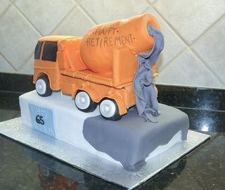 cement truck 2 | Cement truck cake | Natalie Papalia | Flickr Semi Truck Cakes, Monster Truck Room, Fire Truck Nursery, Retirement Party Favors, Cement Mixer Truck, Construction Cake, Concrete Truck, Truck Cake, Loft Conversions