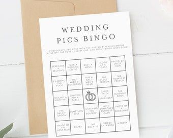 Scavenger Hunt Wedding Reception, Wedding Photo Bingo, Table Games Wedding, Photo Scavenger Hunt Wedding, Wedding Bingo Game, Wedding Game Table, Wedding Games For Reception Indoor, Wedding Photo Scavenger Hunt, Wedding Photo Game