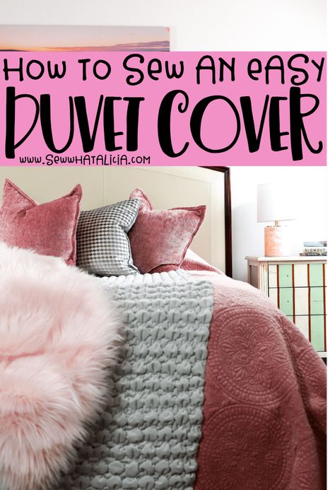 How to Make a Duvet Cover: This post will walk you through how to sew an easy duvet cover. Click through for a full tutorial. #handmadewithjoann #joannpartner | www.sewwhatalicia.com Duvet Covers Patterns, Duvet Sewing Pattern, Making A Duvet Cover, How To Sew A Comforter, Make Duvet Cover, Homemade Duvet Covers, Make A Duvet Cover, Queen Duvet Cover Sets, Duvet Cover Tutorial