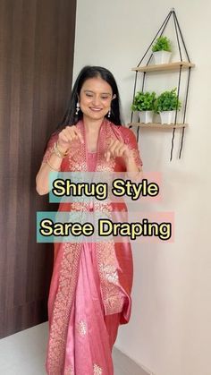 Sari Draping Styles Modern, Saree One Piece Gown, Winter Wedding Guest Outfit Indian, Classy Saree Look, Saree Pics Poses Selfie, Dupatta Hacks, Sari Draping Styles, Saree Draping Tutorial, Saree Hacks