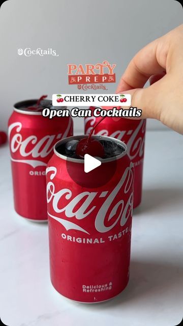 Cocktails (21+ to follow) on Instagram: "These Cherry Coke Open Can Cocktails will be on repeat all summer long!🍒☀️ Grab the soda can opener through the link in our bio to make your own!😍 Inspired by: @clararpeirce ✨ @cocktails may earn commission through links on our social #cherrycokeopencancocktails #cherrycoke #coke #cocacola #cokecan #opencancocktails #opencan #canopener #sodacan #sodacancocktail #summercocktails #summer #fyp #kitchengadgets #cherry #cocktails" Open Can Cocktail Recipe, Open Can Cocktail, Can Cocktails, Cherry Cocktails, Cherry Coke, 80s Theme, Coke Cans, Pop Cans, Delicious Drinks