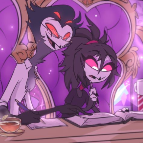 Octavia And Loona, Stolas And Octavia, Octavia Goetia, Anime Characters Birthdays, Funny Profile Pictures, Hotel Art, Cute Comics, Helluva Boss, Drawing Reference Poses