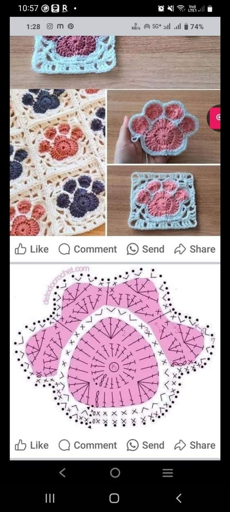 Fancy Granny Square Crochet Pattern, Confection Au Crochet, Crochet Motif Patterns, Crochet Design Pattern, Beginner Crochet Projects, Crochet Simple, Crochet Square Patterns, Granny Square Crochet Pattern, Le Crochet