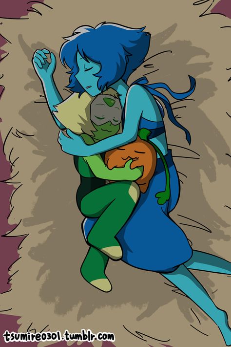 Peaceful Night, A Cartoon, Steven Universe, Lapis Lazuli, A Woman, Universe, Sleep, Art