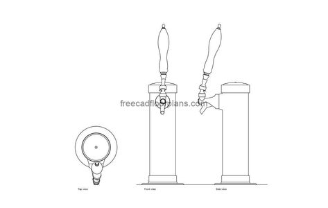 Beer Tap - Free CAD Drawings Beer Tap Drawing, Pool Houses Plans, House Plans Design, Floor Plans House, One Storey House, Swimming Pool House, Courtyard House Plans, 2 Bedroom House Plans, House Plans 3 Bedroom