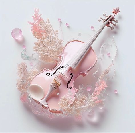 Violin Image, Pink Violin, Instrument Art, Mystical Art, Art 3d, May 7, All The Way, Violin, Sweden