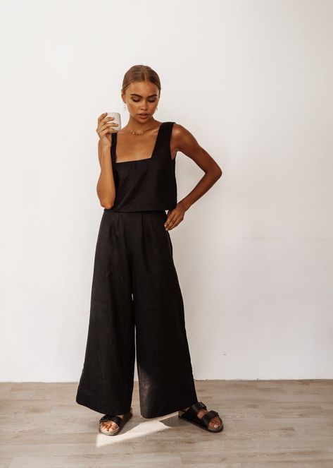 Women’s Boho Pants | Chic Bohemian Trousers– Aura The Label Linen Outer, Black Linen Pants, Boho Pants, Tiered Maxi Dress, Black Linen, Matching Top, Boho Tops, Outfit Inspirationen, The Label