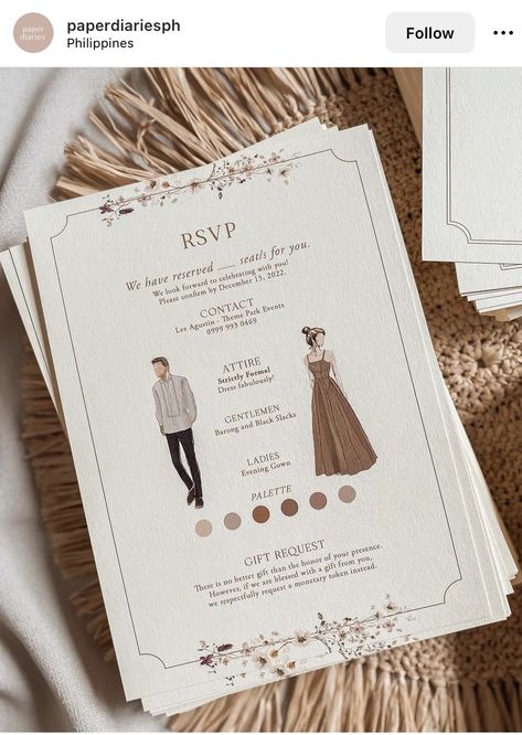 Filipiniana Wedding Invitations Diy, Modern Filipino Wedding Invitation, Invitation Card Design Minimalist, Filipino Wedding Invitation Sample, Wedding Invitation Content Philippines, Filipina Wedding Theme, Dress Code On Wedding Invitation, Modern Filipiniana Invitation, Digital Rsvp Wedding