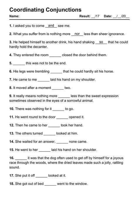 Conjunctions Activities, Practice English Grammar, Conjunctions Worksheet, English Grammar Pdf, Coordinating Conjunctions, Multiple Choice Test, Teaching English Grammar, English Grammar Worksheets, Learn English Grammar