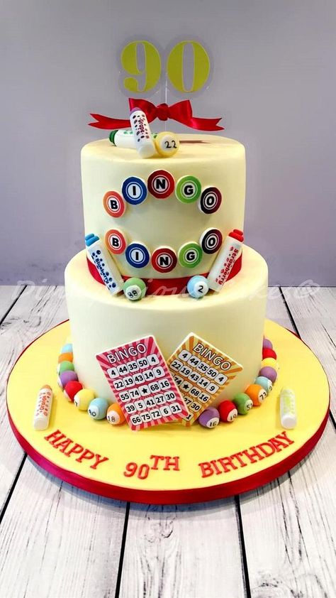 Bingo Theme Cake, Bingo Cake Ideas, Bingo Birthday Cake, Bingo Crafts, Bingo Cake, Bingo Birthday, Birthday Cake Images, Moms 60th, 90th Birthday Cakes