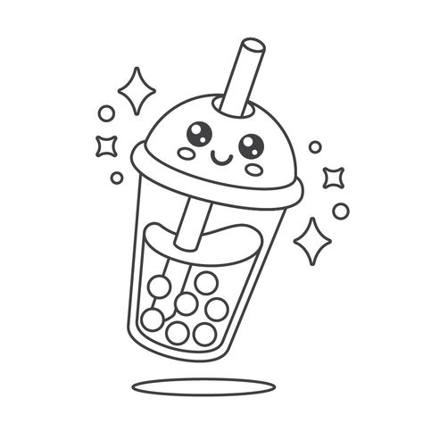 https://vectorportal.com/vector/bubble-tea-coloring-page/36266 Tea Coloring Pages, Kids Activity Books, Activity Books, Educational Apps, Boba Tea, Color Free, Bubble Tea, Blooming Flowers, Coloring Sheets