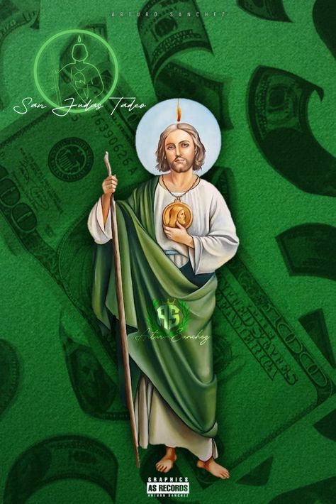 San Judas Money Tattoo, San Judas Tadeo Wallpaper, San Judas Wallpaper, San Judas Reference, San Judas Wallpaper Aesthetic, San Judas Wallpaper Iphone, San Judas Canvas Painting, St Judas, Mexico Wallpaper