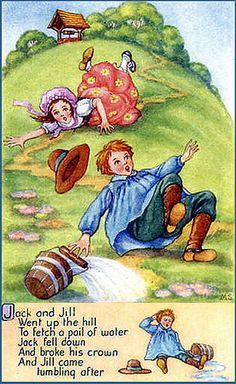 "JACK AND JILL". A Mother Goose Nursery Rhyme Children Poems, Nursery Rhymes Poems, Old Nursery Rhymes, Children Songs, Childrens Poems, Classroom Songs, Nursery Songs, Childrens Poetry, Nursery Rhymes Songs