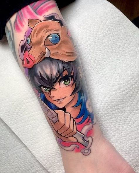 Jessica Ashby on Instagram: "Inosuke from today for my amazing client Becci 💜 thank you so much for coming to me for this piece! I had the best time tattooing you 😊 #demonslayertattoo #demonslayerinosuke #inosukehashibira #inosuketattoo #animetattoo" Demon Slayer Tattoo Design, Demon Slayer Tattoo, Demon Slayer Inosuke, Slayer Tattoo, Most Popular Tattoos, Time Tattoos, Eye Tattoo, Anime Tattoos, Popular Tattoos