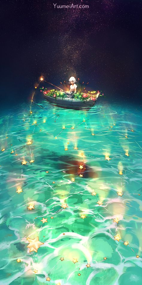 Ghibli Art Landscape, Phone Asthetic, Yuumei Art, Dream Aesthetic, Art Things, Fantasy Art Landscapes, Room Board, Arte Fantasy, Dreamy Art