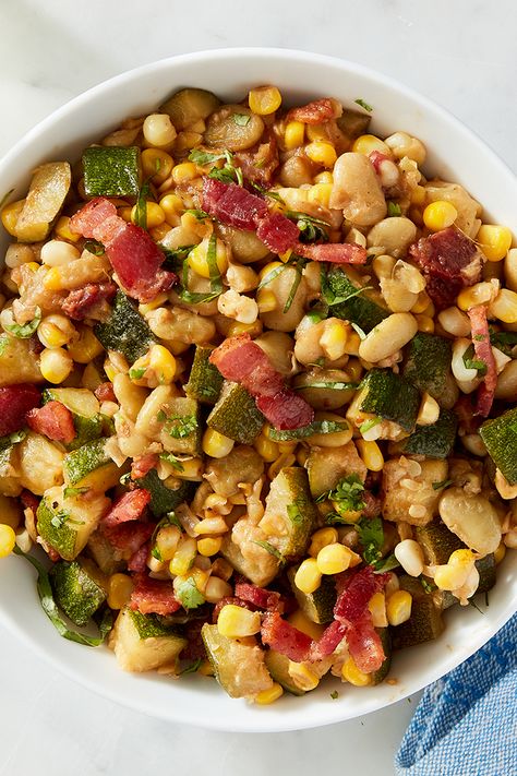 Succotash Pulled Pork Dinner, Succotash Recipe, Sweet Corn Recipes, Southern Potato Salad, Green Tomato Recipes, Grilled Corn Salad, Native American Food, Roasted Butternut Squash Soup, Pork Dinner