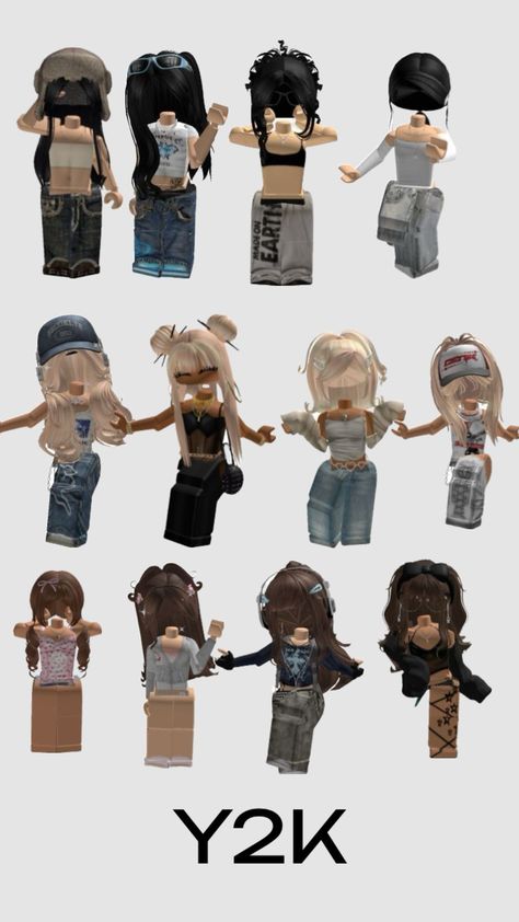 Y2k Roblox Avatars With Codes, Roblox Pretty Avatars, Roblox 90s Outfit, Y2k Outfit Ideas Roblox Girl, Roblox Life Together Outfit Codes, Roblox Group Name Ideas Y2k, Y2k Baddie Roblox Avatar, Cute Roblox Avatars Ideas, Y2k Roblox Display Names