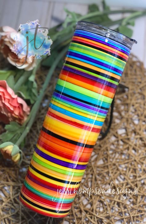 Serape Tumbler, Summer Tumbler, Custom Tumbler Cups, Tumbler Ideas, Custom Tumbler, Travel Tumbler, Custom Hand Painted, Tumbler Cups, Custom Tumblers